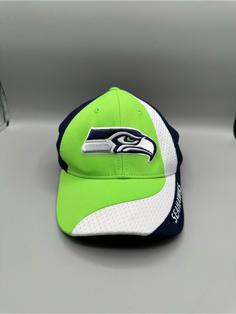 Seattle Seahawks ‘47 Brand Colorblock Stretch Fit Hat Men OS Lime Green